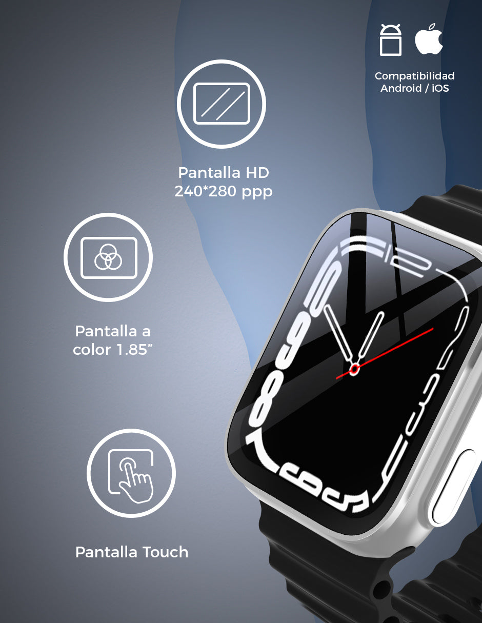 Image SmartWatch Silver Correa Blanca