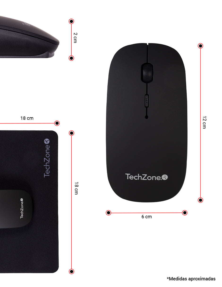Image Mouse inalámbrico recargable y Mousepad